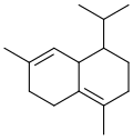 Le δ-cadinène, sesquiterpène bicyclique.