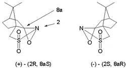 deux isomères optiques d'oxaziridine de camphresulfonyle