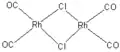 Complexe de rhodium possédant des ligands pontant (préfixés µ) de formule brute [{Rh(µ-Cl)(CO)2}2]