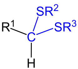 Formule générale d'un dithioacétal.