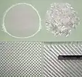 Diverses présentations de verre utilisées comme renfort
