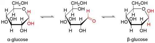 Mécanisme de mutarotation du Glucose.