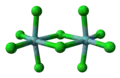 Modèle ball-and-stick du pentachlorure de niobium.