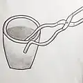 Prise du creuset par le bout de la pince.