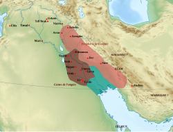 L'extension de l'empire de la troisième dynastie d'Ur.