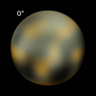 Carte de Pluton établie à partir des observations du télescope spatial Hubble