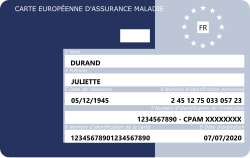 Photo de la carte européenne d'assurance maladie.