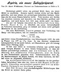 Couverture du premier rapport clinique du Dr Kurt Witthauer sur l'Aspirine (1899)