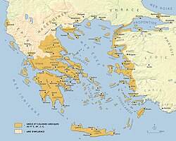 Carte de la Grèce antique au Ve siècle