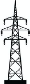 Pylône électrique six triangles