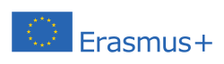 Logo d'Erasmus composé du drapeau européen et du terme Erasmus+.