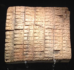Tablette des archives d'Ebla (Syrie), XXIVe siècle Musée national d'Art oriental, Rome.