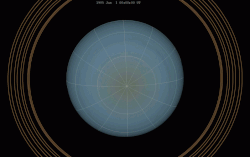 Visualisation d'Uranus tournant et présentant successivement ses deux pôles.