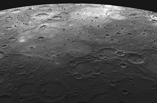 Photo d'une vaste portion de la surface de Mercure