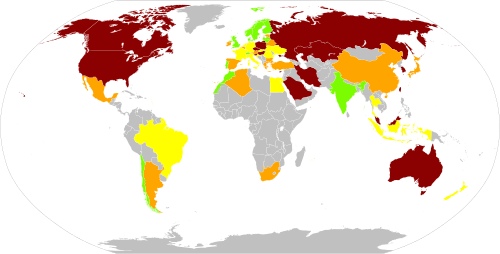 Carte classant les pays en fonction de leur indice de performance en matière de changement climatique.