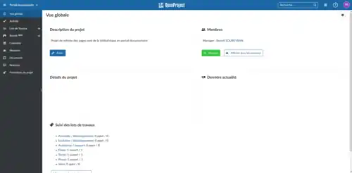 Capture d'écran du logiciel OpenProject le 19-06-2019