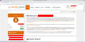 Écran de connexion AlphaBay.