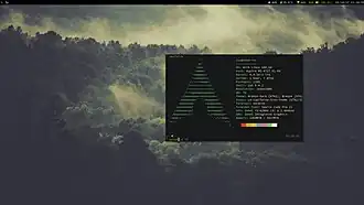 Capture d'écran d'un bureau au sein d'Arch.