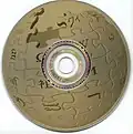 Un disque LightScribe avec le logo de Wikipédia.