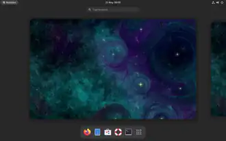 Bureau GNOME par défaut sous CentOS 8.