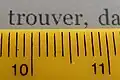 Détail de l'affichage du texte (taille par défaut).