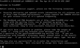 Page d'accueil de FreeBSD.
