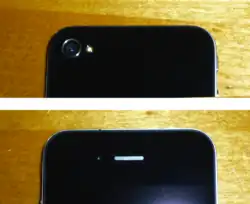 Deux images montrant l'avant et l'arrière d'un téléphone