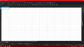 Page vierge de LibreOffice Calc 7.5 sous Windows 10.