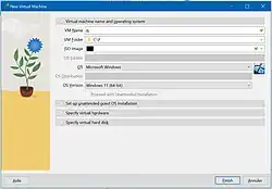 Interface de création de nouvelle machine virtuelle sur Virtualbox version 7.2.4 r170995 sur Windows 10