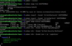 Description de l'image Podman commands screenshot.webp.