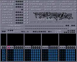 Description de l'image Protracker v1.1 by Lars Hawre 1991 01.png.