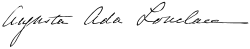 signature d'Ada Lovelace
