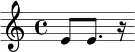 { e'8 e'8. r16 }