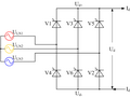 Montage triphasé à 6 thyristors sans inductance