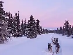 Alpenglow en Alaska.