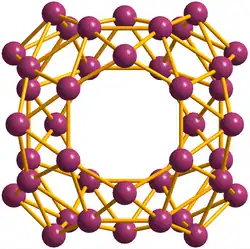 Borosphérène B40, étudié par exemple pour stocker l'hydrogène.
