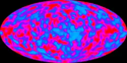 Carte des fluctuations de température du fond diffus cosmologique, obtenue par l'instrument DMR après les deux premières années d’observation.