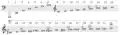 Harmoniques sur le do, du 1er (fondamental) au 32e harmonique (cinq octaves plus haut). La notation utilisée est basée sur la notation dénommée « intonation juste étendue » de Ben Johnston.