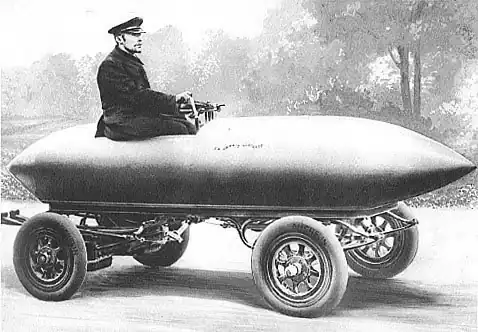 Record de vitesse par une automobile électrique, La Jamais contente (1899).