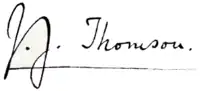 signature de Joseph John Thomson