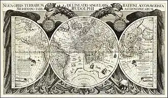Planisphère de Kepler réalisée en 1627 dans son ouvrage Tabulae Rudolphinae.