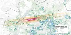 Carte du bruit de l'aéroport de Berlin-Tegel.