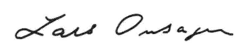 signature de Lars Onsager