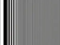Mire multiburst. Les lignes se resserrent progressivement.