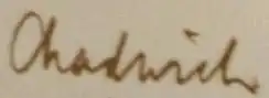 Signature de James Chadwick