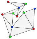 Un polygone partagé en triangles.