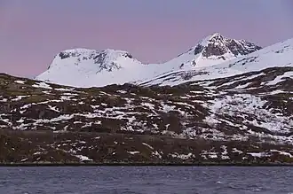 Alpenglow en Norvège.