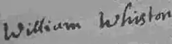 signature de William Whiston (1667-1752)